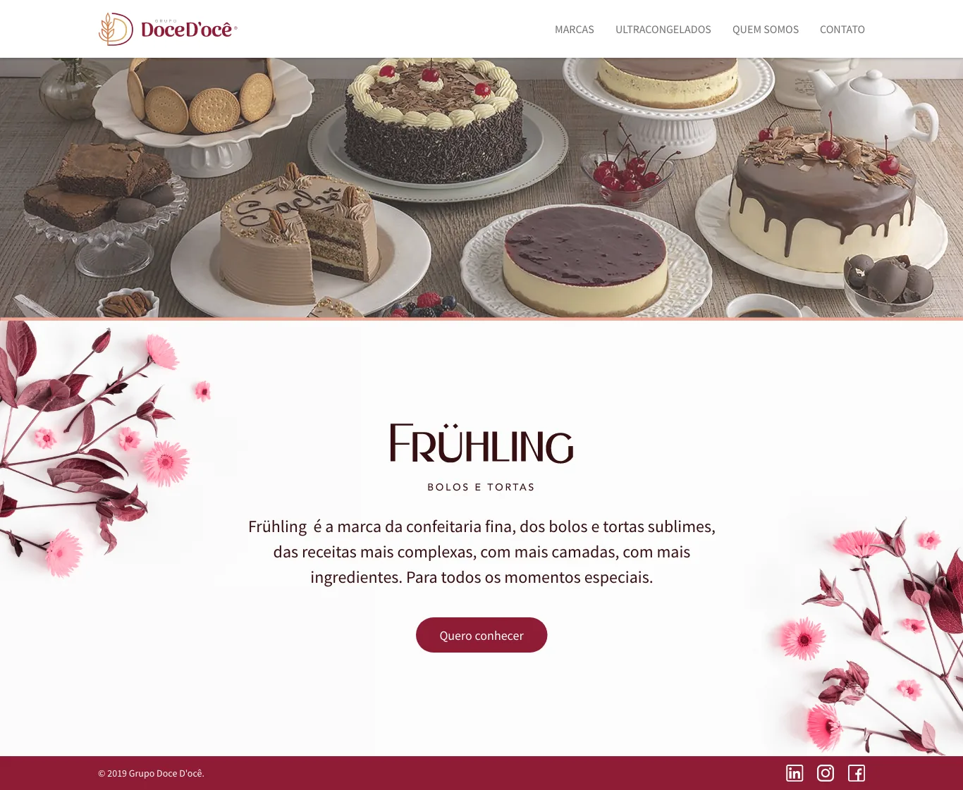 Pagina del marchio Frühling con torte e crostate