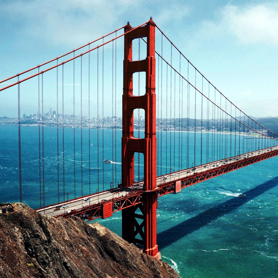 Il Golden Gate Bridge sulla baia di San Francisco