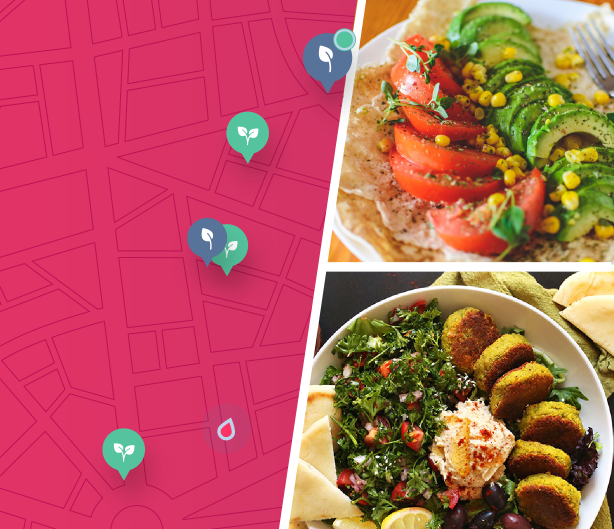 Screenshot of the Genki company website showing a success story with a map highlighting healthy dining spots around Copenhagen and Lisbon, and images of healthy dishes.